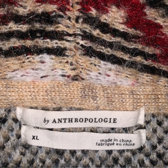 Anthropologie Paloma Fringed Cardigan Animal Print Fringe XL - Picture 7 of 15